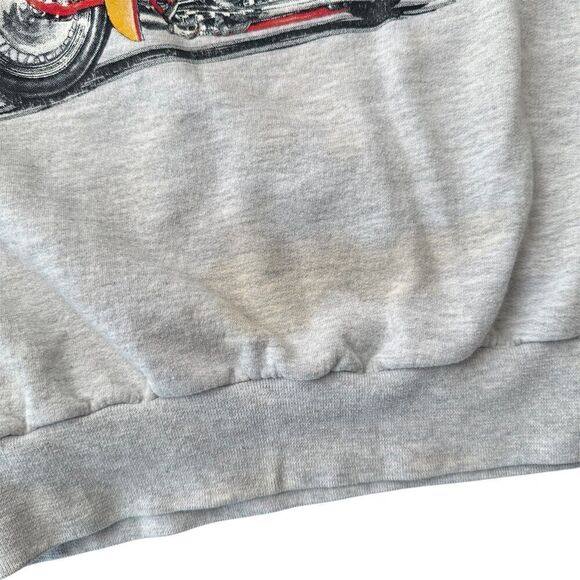 Flaw Motorcycle Crewneck Sweatshirt Vintage Stained - Picture 5 of 9